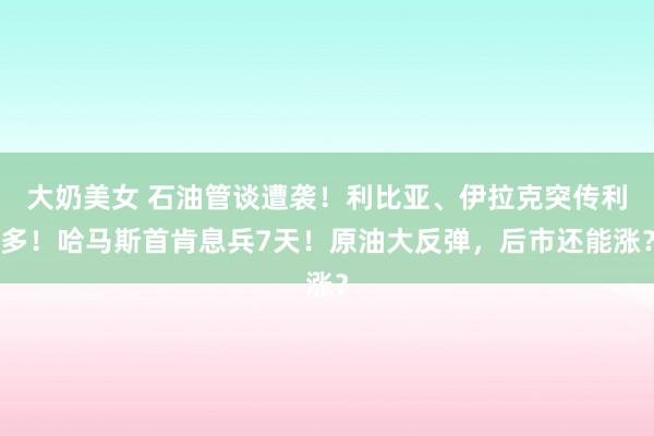 大奶美女 石油管谈遭袭！利比亚、伊拉克突传利多！哈马斯首肯息兵7天！原油大反弹，后市还能涨？