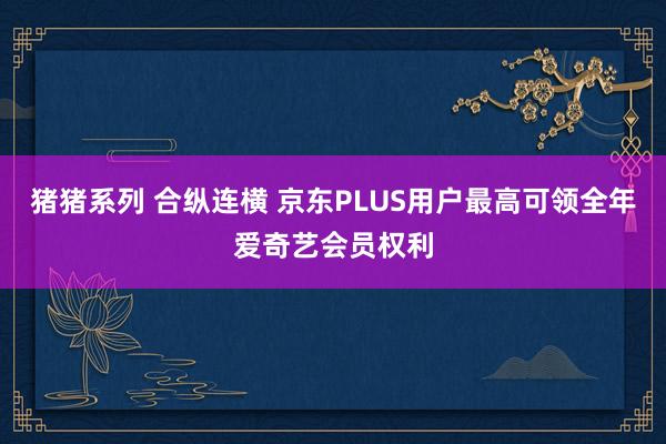猪猪系列 合纵连横 京东PLUS用户最高可领全年爱奇艺会员权利