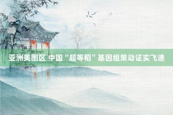 亚洲美图区 中国“超等稻”基因组策动证实飞速