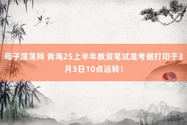 母子淫荡网 青海25上半年教资笔试准考据打印于3月3日10点运转！